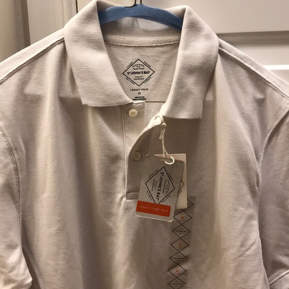 NWT St. John’s Bay M White Men’s Legacy Pique Polo - Picture 2 of 4